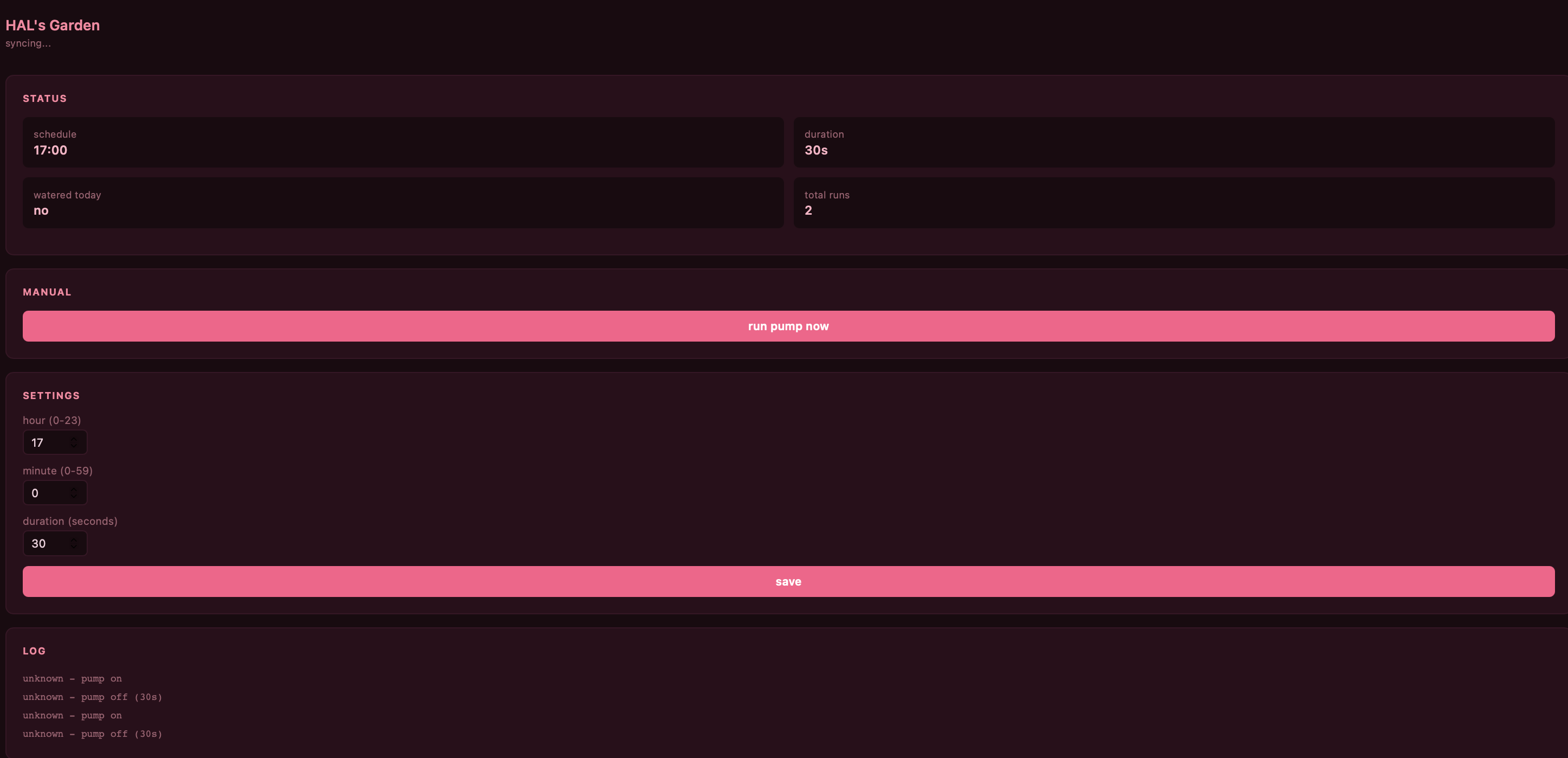 A Snapshot of the WebGUI